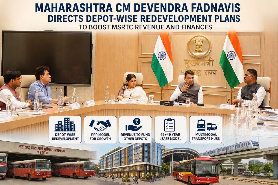 Maharashtra to Redevelop MSRTC Bus Depots Under PPP Model; CM Devendra Fadnavis Pushes Revenue-Driven Growth Strategy
